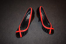 Pleaser USA Escarpins Noir/Rouge 50er Rockabella Vernis Rockabilly Shoes