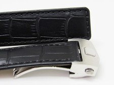 20mm Cuir Noir Bracelet Montre