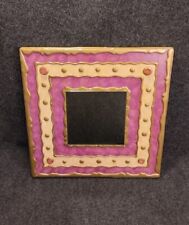 Lydie Eyraud miroir signé résine multicolore et cabochons 