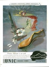 Publicité ancienne chaussure Unic sagesse ancienne 1950 issue de magazine