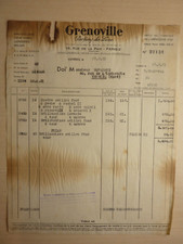 ANCIENNE FACTURE GRENOVILLE