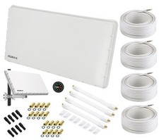 HUMAX Assis Antenne Plate Quad Satellite Installation Porte-Fenêtre 4 Abonné