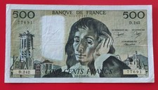 Billet 500 Francs PASCAL 6-2-1986