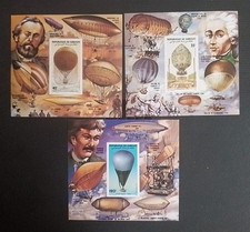 Djibouti Bicent Ballon Montgolfière MNH neuf PA178 180 1983 Bloc Luxe Imperf ND