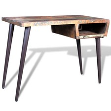 Bureau avec Pieds en Fer Bois de Récupération Table d'Ordinateur Maison vidaXL