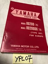 Yamaha RD200 RD200DX type 397 1975 catalogue pièces détachées parts list RD 200