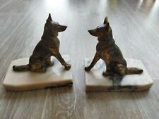 SERRE LIVRE CHIEN BERGER ALLEMAND REGULE PATINE ART DECO SIGNE TEDD