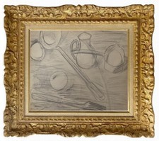 MAURICE GENIS (1925-2013) SUPERBE NATURE MORTE AUX FRUITS VERS 1950 (68)