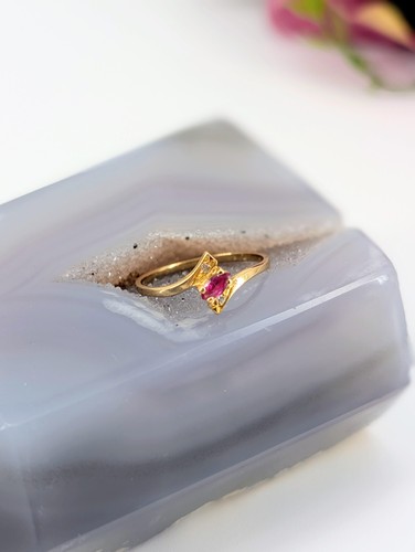Bague ornée rubis - bague, d'un