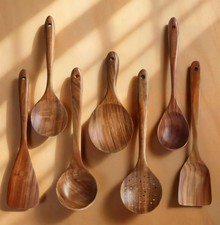 Ensemble d’Ustensiles de Cuisine en Bois – Cuillères & Spatules (4 pièces) – Ant