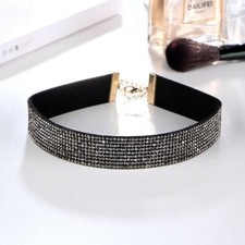 Bling rhinestone soft suede crystal collars for dogs/cats adjustable 