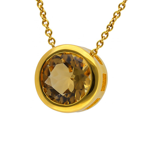 Pendentif solitaire citrine - en,