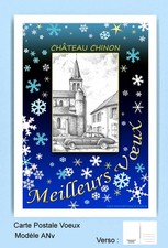 CP ANv 58136 CARTE POSTALE VOEUX BLEU 58 CHATEAU CHINON