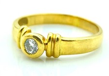 MAGNIFIQUE BAGUE SOLITAIRE OR 18 CARATS - DIAMANT 0.15 CARAT SERTI CLOS 2,90 g