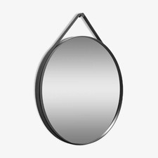 Miroir a sangle diamètre 70 cm couleur mastic danemark