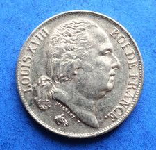 MONNAIE ANCIENNE EN OR 20  FR LOUIS XVIII " BUSTE NU "  1817 A
