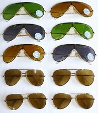 Lot 10 Vintage 1970s French New Pilot Style Metal Frame Sunglasses New Old Stock