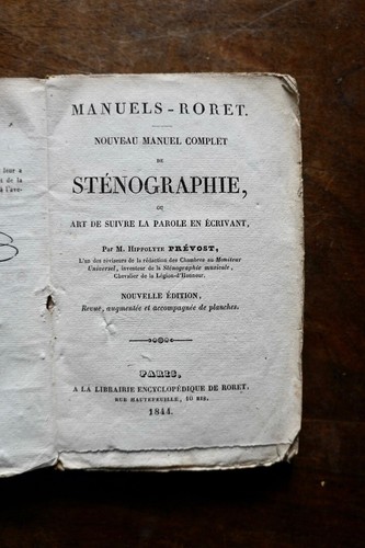 Manuel stenographie art - manuel, de