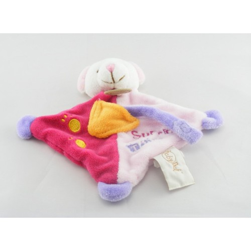Doudou plat ours rose - , mauve