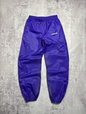 Pantalon de survêtement rétro vintage Adidas Originals violet nylon trèfle...