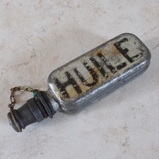 Old France Oiler Oil Can metal antique old Military vtg vintage Silver #550