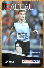 CHRISTOPHE LEMAITRE CARTE CADEAU INTERSPORT CARD PAS TÉLÉCARTE PHONECARD SCHEDA