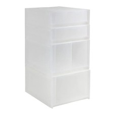 Tour de Rangement 4 Tiroirs "Tide'n" 62cm Transparent