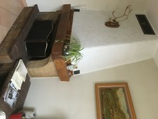 Cheminée d'angle foyer ouvert