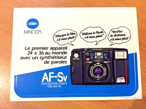 Appareil photo minolta sv - minolta, af-sv