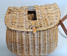 PANIER de Pêche Enfant en Osier MANUFRANCE Armes cycles (médaille logo vintage)