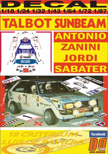 Decal talbot sunbeam lotus - decal,