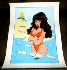 Walthery -Lithographie - Rubine, Pin up-Grand modèle -70 cm - Numérotée & Signée