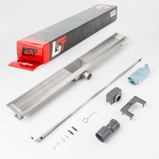 Caniveau Verre Blanc 800 X 70 MM Réglable en Hauteur Vidange Duschrost Grille