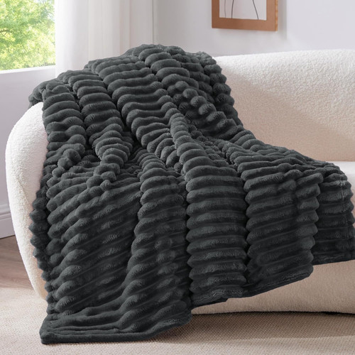 Plaid polaire anthracite pour - anthracite,