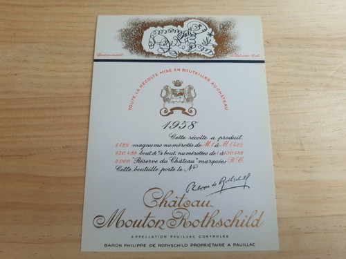 étiquette vin chateau mouton - étiquette,