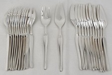 Christofle Duo, Tapio Wirkkala, 12 couverts à poisson 24 pièces en métal argenté