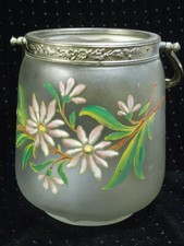 SEAU A BISCUIT ANCIEN POT A GATEAUX CRISTAL EMAILLE CRYSTAL COOKIE JAR