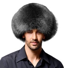 Homme Chapka Russe en Fausse Fourrure Chapeau Trappeur Hiver Chaud Bonnet Avi...