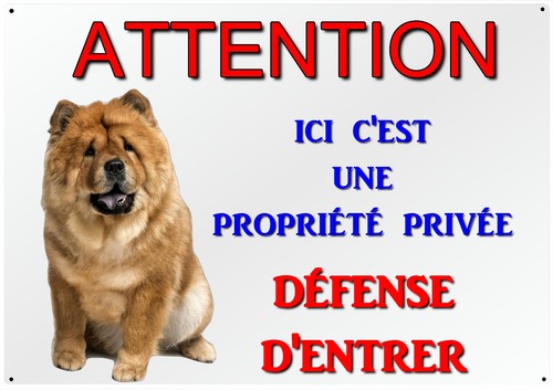 Plaque chien garde chow - chien,