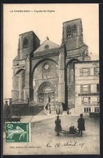 CPA La Chaise-Dieu, Façade de l´Église 1909 