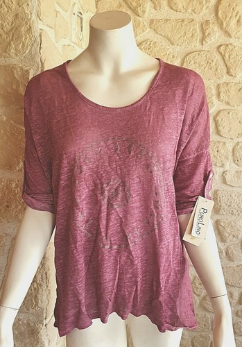 Blouse violette manches 4 - violette, 3/4
