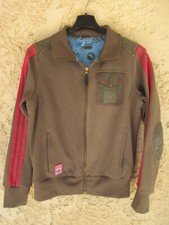 Veste ADIDAS SAFETY rétro vintage TREFOIL kaki rose femme jacket giacca 38