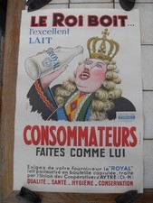ANCIENNE AFFICHE PUBLICITAIRE  D EPICERIE " LAIT  ROYAL " années  1950  H.Bardin
