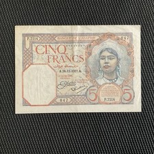 ALGÉRIE: 5 Francs 28/12/1927