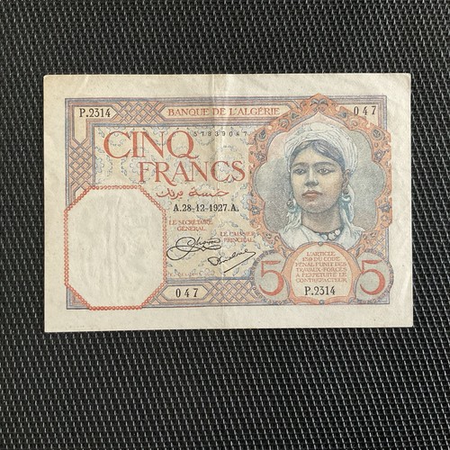 Algérie francs 12 1927 - francs, 28/12/1927