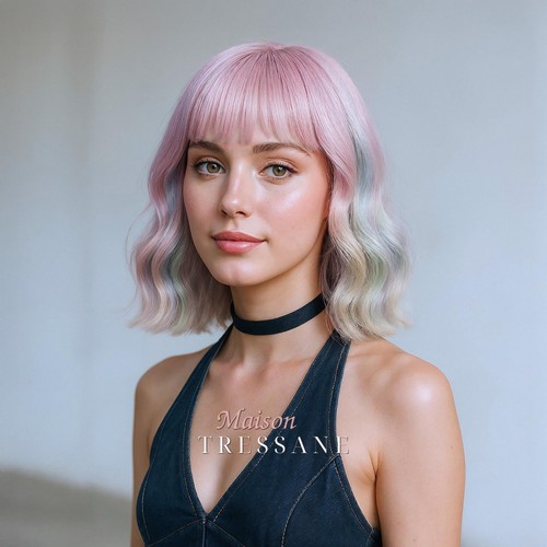 Perruque femme gris rose - gris,