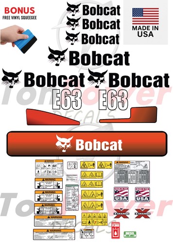 Fits bobcat e63 decal kit - fits,