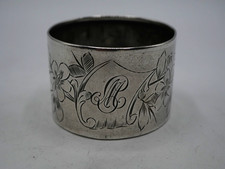 BEAU ROND DE SERVIETTE ARGENT MASSIF POINCON MINERVE 1 ER TITRE INITIALES L.M