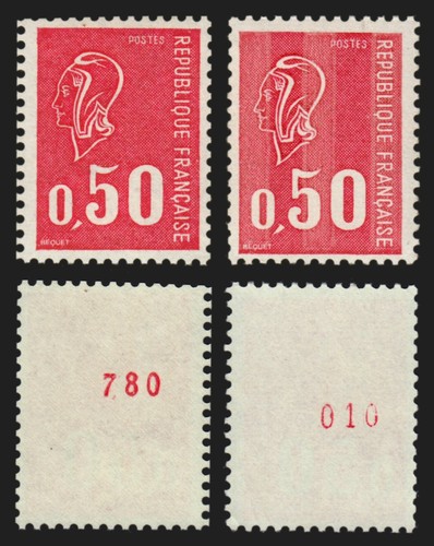 1664b 1664e numéro rouge - n°1664b/1664e,