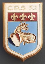Insigne Badge CRS 32 POLICE FRANCE Obsolète ORIGINAL DRAGO VINTAGE